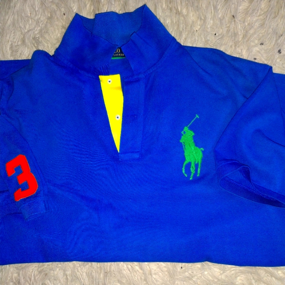 Ralph Lauren Blue Polo Short Sleeve Casual Sports Shirt